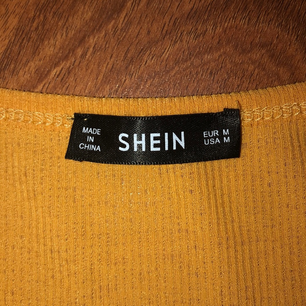 NWOT Shein Mustard Yellow Long Sleeve - Picture 3 of 5